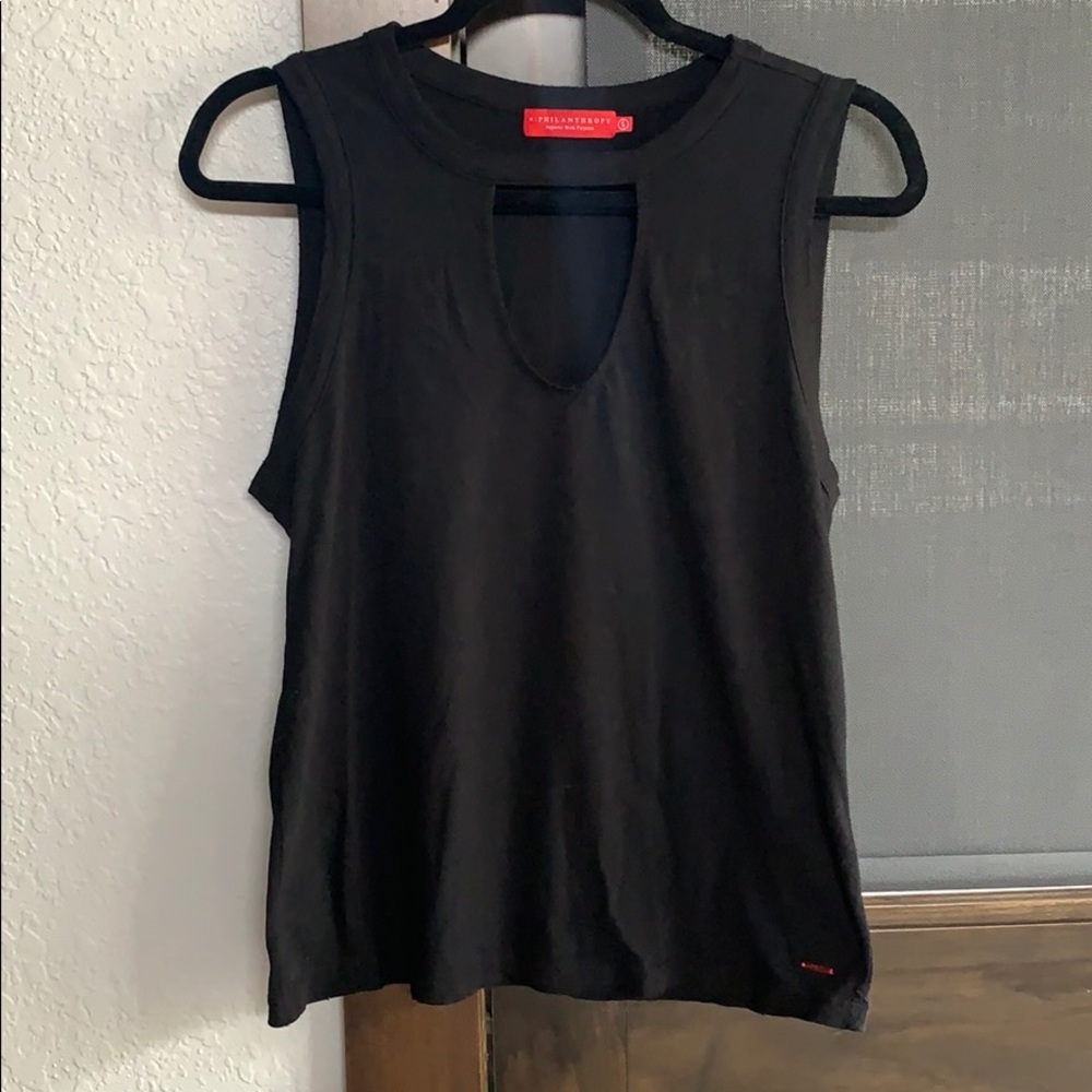 n.philanthropy olive tank,  front cut out tank